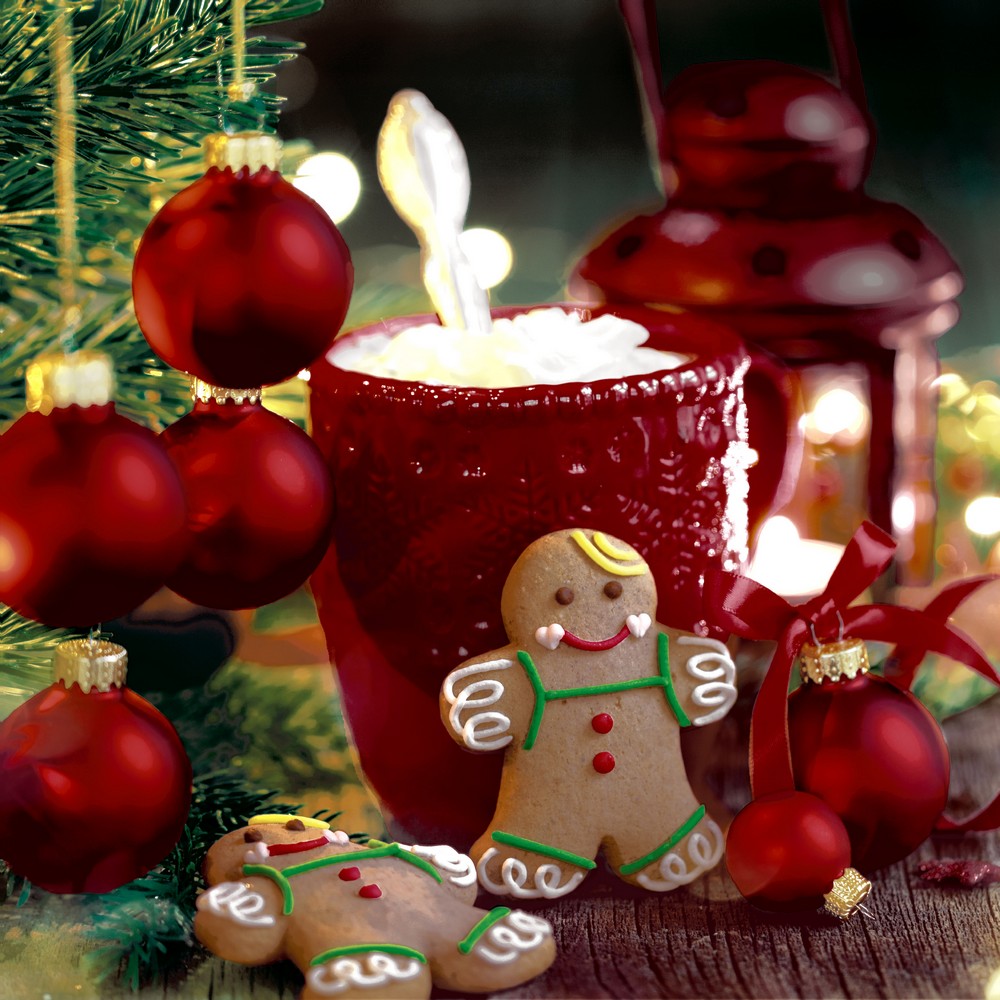 20 Servietten Coco Xmas - Gemütlicher Weihnachtsabend 33x33cm