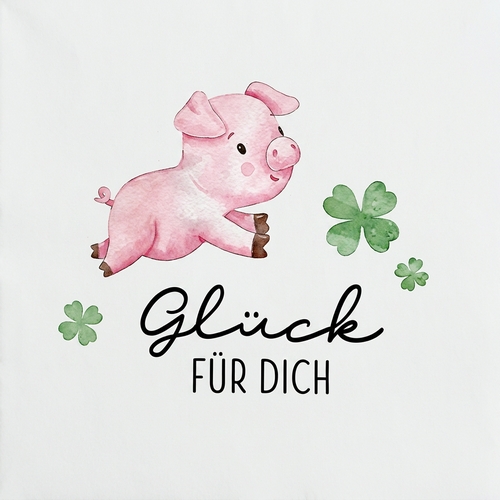 20 Servietten Glück - Glück für Dich 33x33cm