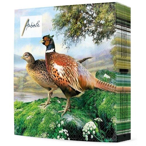 20 Servietten Pheasant - Fasane in der Natur 33x33cm