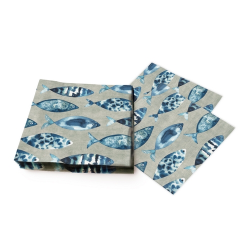 20 Servietten High tide fish - Fische auf Betonfarbe 33x33cm