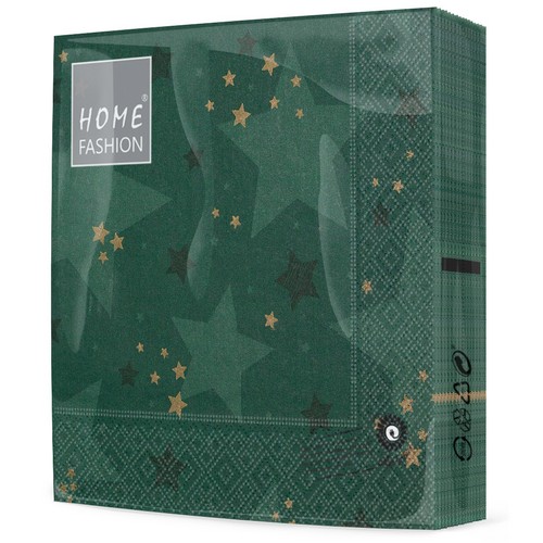 20 Servietten Starshine green - Sternenglanz grün 33x33cm