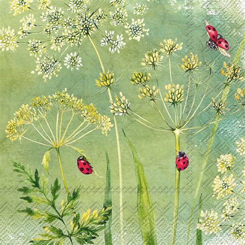 20 Servietten Ladybirds - Aufgeweckte Marienkäfer 33x33cm