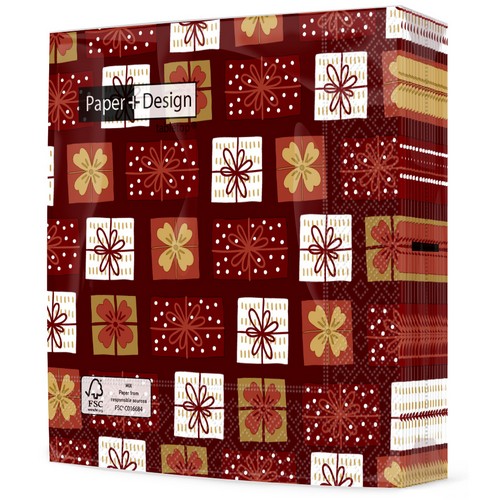 20 Servietten Gifts Galore - Weihnachtsmuster Geschenkpapier 33x33cm
