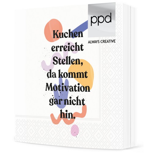 20 Servietten Kuchen erreicht Stellen - Motivation 33x33cm