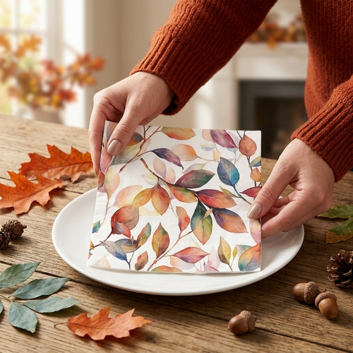 20 Servietten Colourful Leaves - Herbstblätter in prächtigen Farben 33x33cm