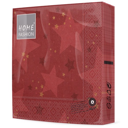 20 Servietten Starshine red - Sternenglanz rot 33x33cm