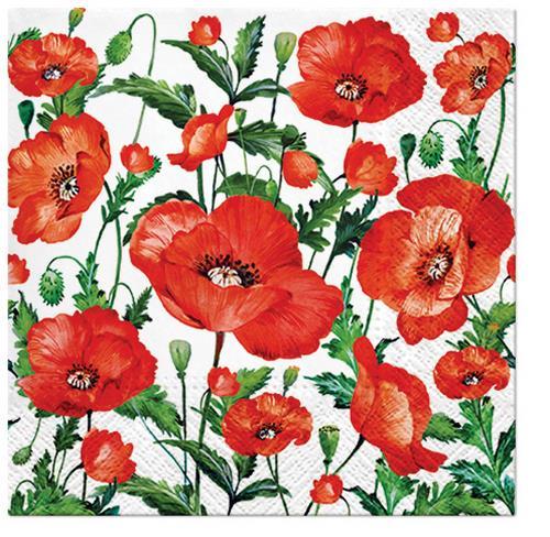 20 Servietten Flanders Poppy - Zeit der Mohnblumen 33x33cm