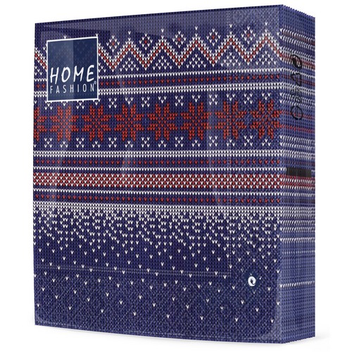 20 Servietten Knitted dark blue - Warmes Wintermuster dunkelblau 33x33cm