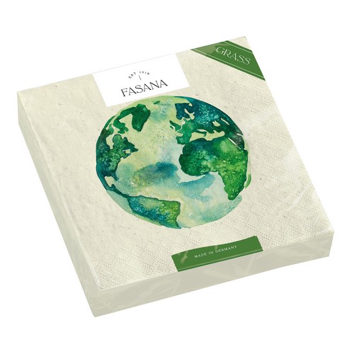 20 Servietten nachhaltig Gras One Earth - Planet Erde 33x33cm