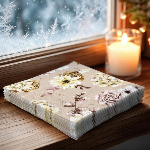20 kleine Cocktailservietten Nature Cuteness - Kuschelnde Herbsttiere 25x25cm