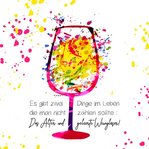20 Servietten Art of Drinking - Weingläser zählen 33x33cm