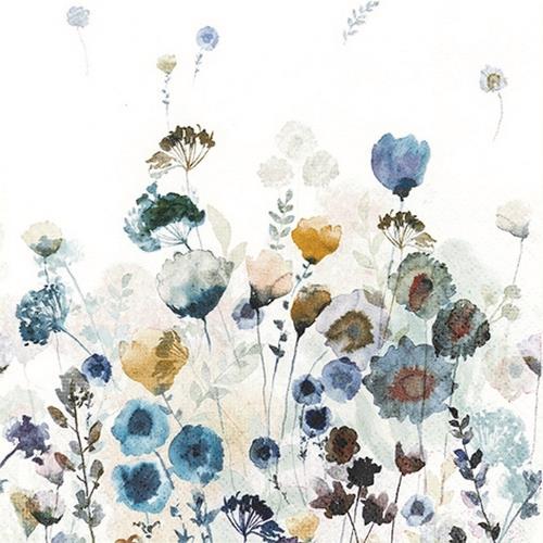 20 Servietten Dusky Meadow - Düstere Blumen 33x33cm
