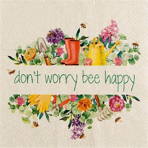 20 Servietten Eco Line Bee Happy - Don´t worry Eco 33x33cm