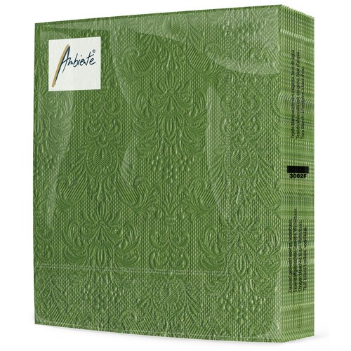 15 geprägte Servietten Elegance summer green 33x33cm