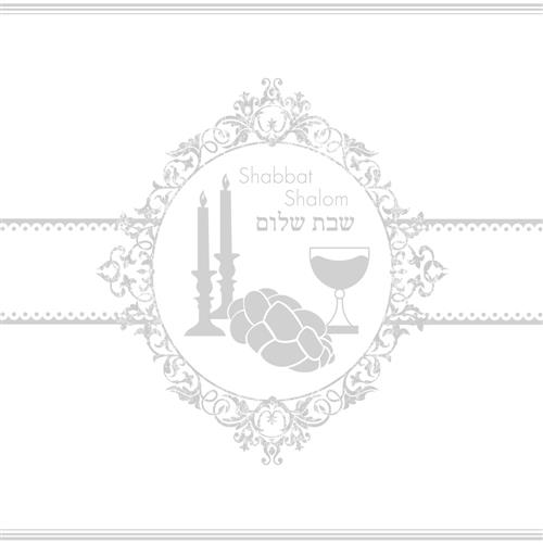 20 Servietten Shabbat Shalom silber 33x33cm