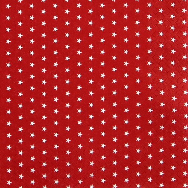 20 kleine Cocktailservietten Mini Stars red - Mini Sterne rot 25x25cm