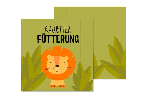 20 Servietten Löwe - Raubtier Fütterung 33x33cm