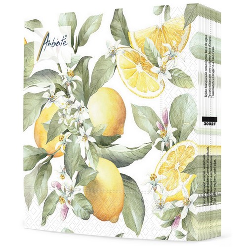 20 Servietten Limoni - Natürlich wachsende Zitronen 33x33cm