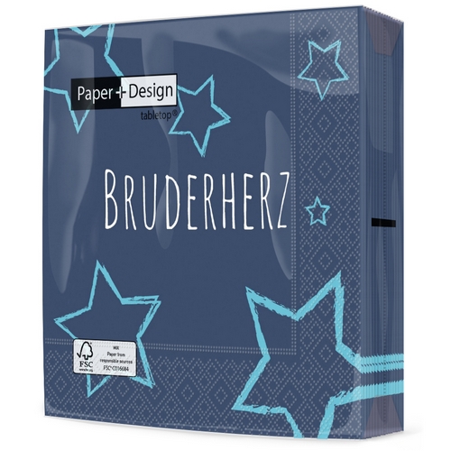 20 Servietten Bruderherz - Bruder, der Beste 33x33cm