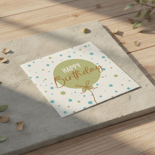 20 Servietten B-day ballon green - Happy Birthday Ballon grün 33x33cm