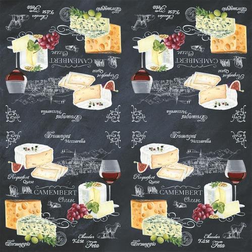 20 Servietten World of Cheese – Genuss von Käse 33x33cm