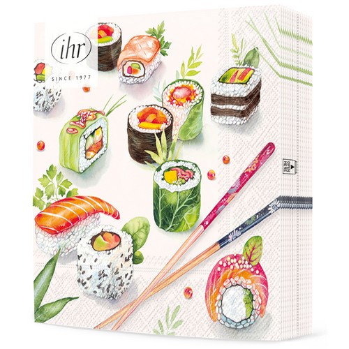 20 Servietten Sushi - Varianten an Sushi 33x33cm