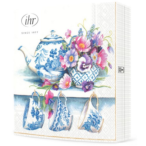 20 Servietten Fine Bone China - Porzellangeschirr mit Blumen 33x33cm