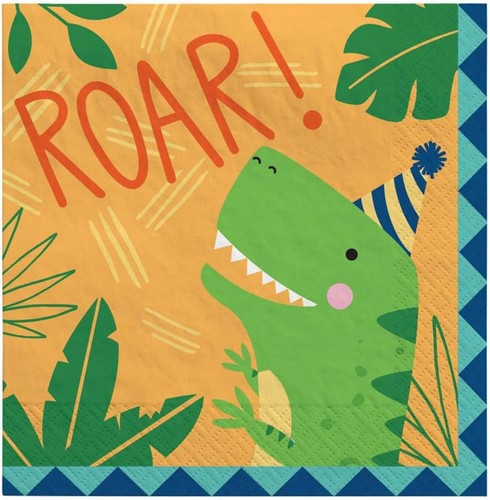16 Servietten Dino-Mite - Dinoparty 33x33cm