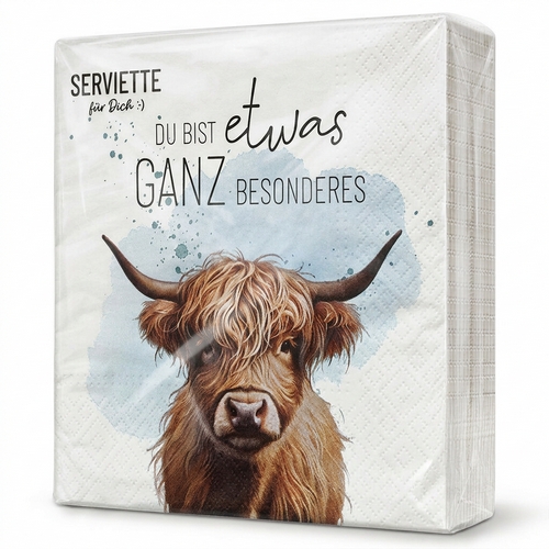 20 Servietten Rind - Ganz Besonderes 33x33cm