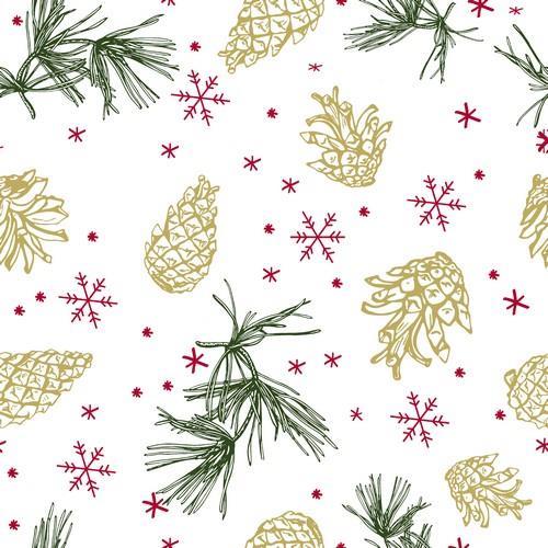 20 Servietten Golden Cones - Goldene Zapfen 33x33cm