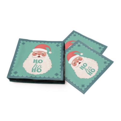 20 Servietten SANTA HO HO HO - Weihnachtsmann sagt Ho Ho Ho 33x33cm