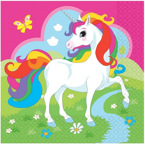 20 Servietten Einhorn - Einhorn am Fluß 33x33cm