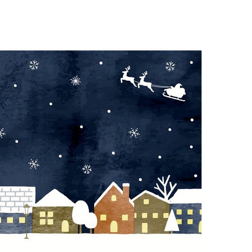 20 kleine Cocktailservietten Magic Night - Magische Winternacht 24x24cm