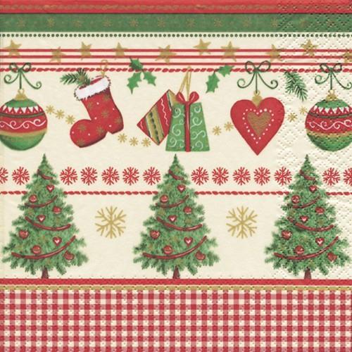 20 Servietten Traditional Christmas - Weihnachten mit Tradition 33x33cm