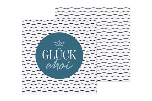 20 Servietten Schiff - Glück Ahoi 33x33cm