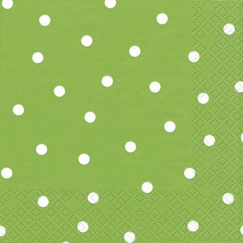 20 Servietten Punkte hellgrün 33x33cm