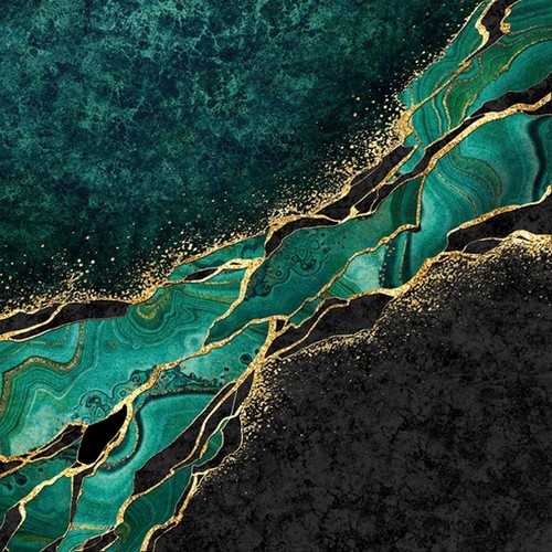 20 Servietten Malachite Marble - Struktur grün-schwarz im Marble-Stil 33x33cm
