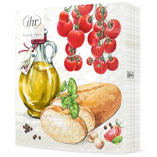 20 Servietten Bruschetta - Brot mit Tomaten und Olivenöl 33x33cm