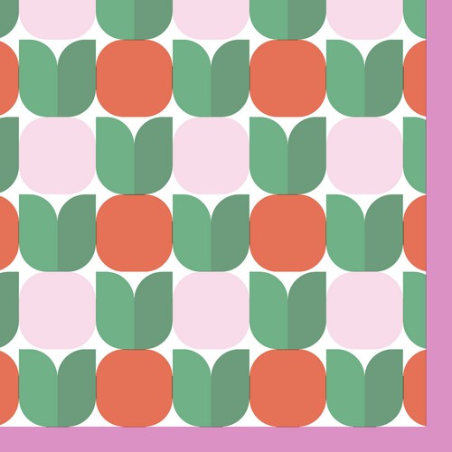 20 Servietten Retro Apple - Geometrische Äpfel 33x33cm