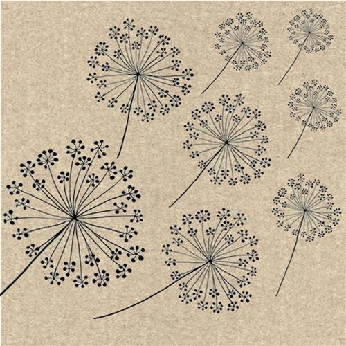 20 Servietten Recycling Papier We care Dandelions - Pusteblumen 33x33cm