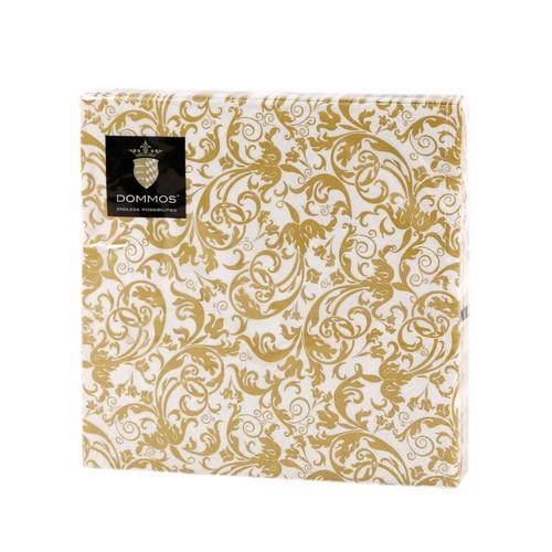 20 Servietten Luxury gold - Elegante Ranken gold 33x33cm
