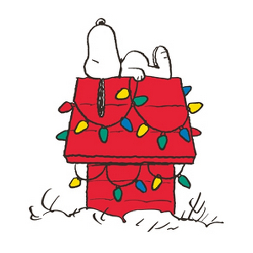 20 Servietten Snoopy X-Mas Home weiß - Snoopy auf Weihnachtshütte weiß 33x33cm