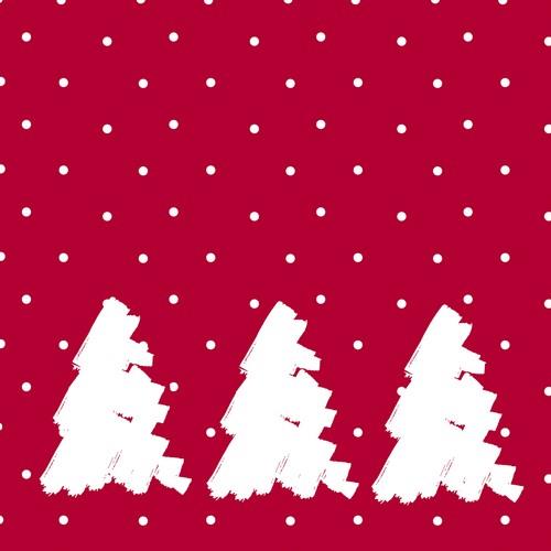 20 Servietten 3 Xmas Trees - Drei weiße Bäume 33x33cm