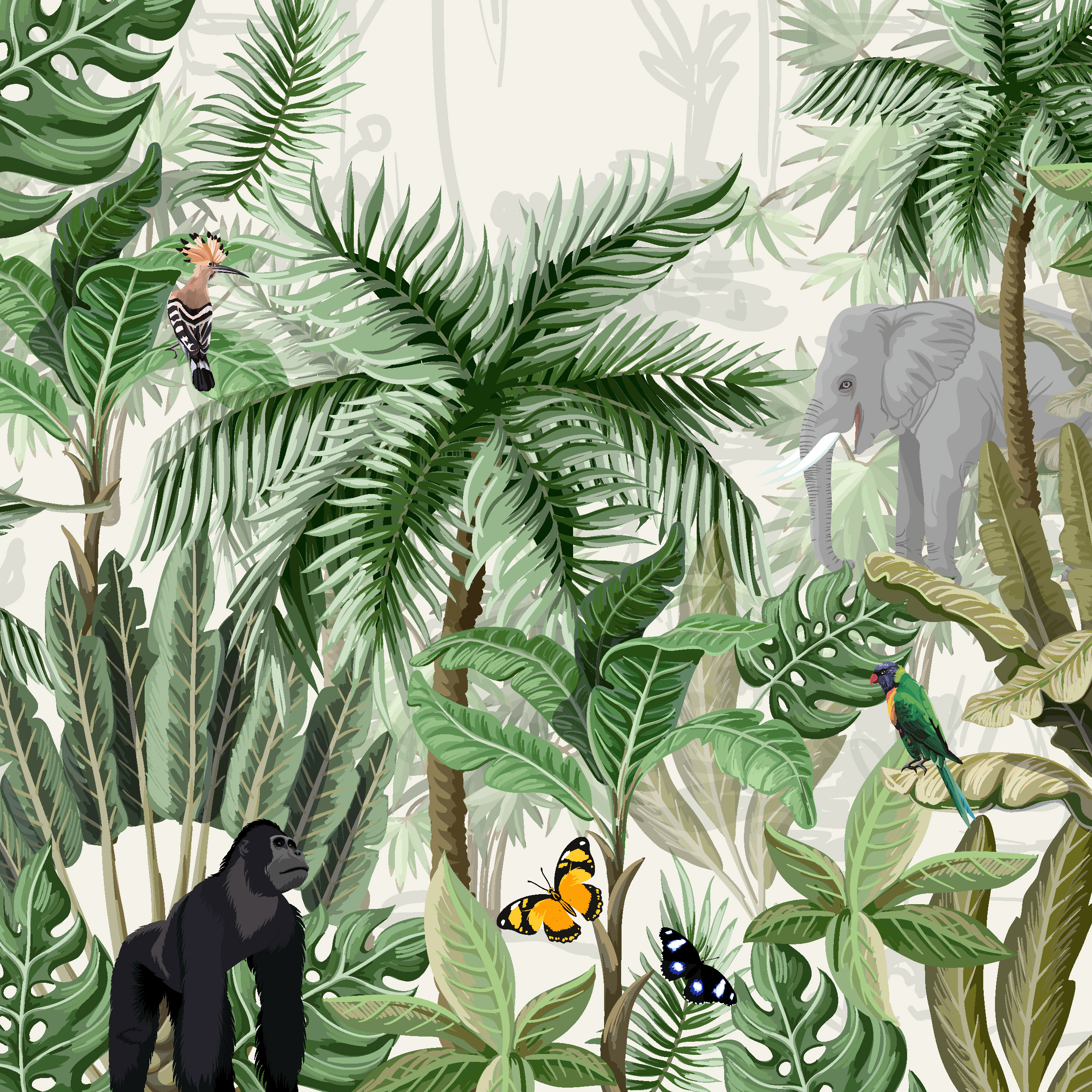 20 Cocktailservietten Rainforest – Tag im Regenwald 24x24cm