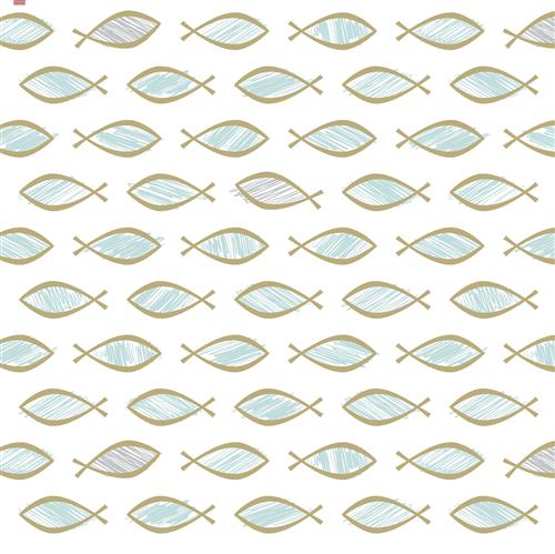 20 Servietten Water of Life - Goldene Fische in blau und grau 33x33cm
