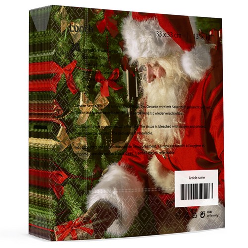 20 Servietten Bringing Gifts - Weihnachtsmann überliefert Geschenke 33x33cm