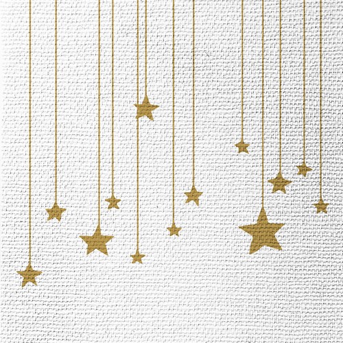 20 Servietten Stars on Canvas white - Sternenkette auf weiß 33x33cm