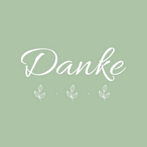 20 Servietten Danke - Danke an Blätter 33x33cm