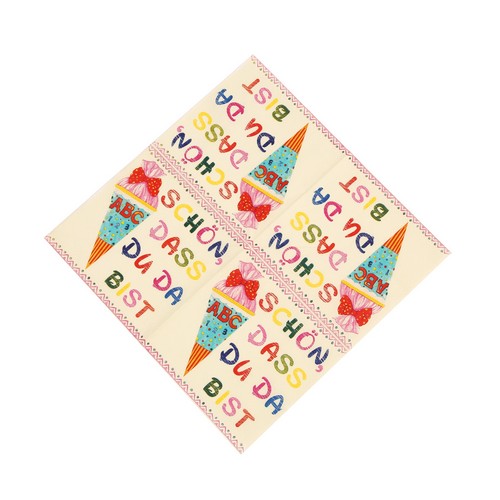 20 Servietten Schulanfang "Schön" beige / rosa 33x33cm