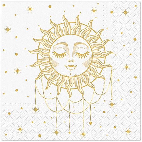 20 Servietten Bohemian Sun - Symbol der Sonne 33x33cm